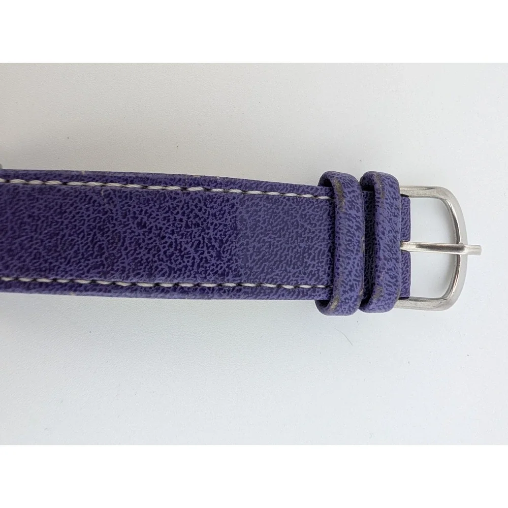 Avon Spring Fling Watch Women 32mm Silver Case Purple‎ Band- New Battery